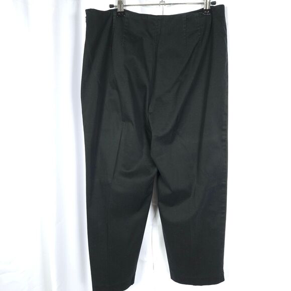VTG Talbots Womens 12 32x25 Black Stretch High-Rise Side-Zip Button Ankle Pants - Picture 2 of 8